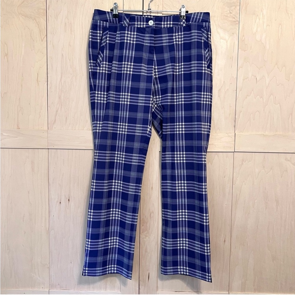 Nike Golf tour performance dri fit purple white plaid golf pants size 12